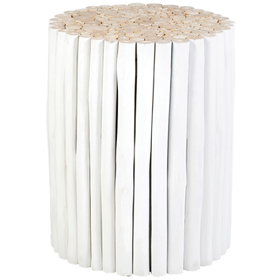 Prelude Teak Branch Side Table, White and Natural