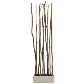 Grey Maple Pole Divider White Polyresin Planter- Grey / White