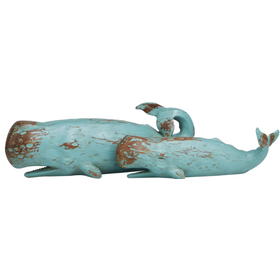 Teal Whale Sculpture