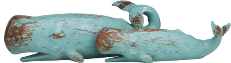 Teal Whale Sculpture