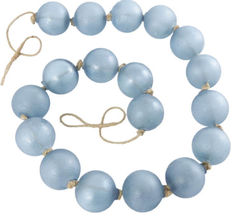 Handmade Blue Glass Frosted Garland