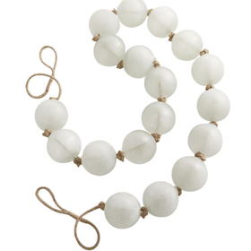 Handmade White Glass Frosted Long Garland