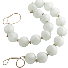 Handmade Teal Glass Frosted Garland