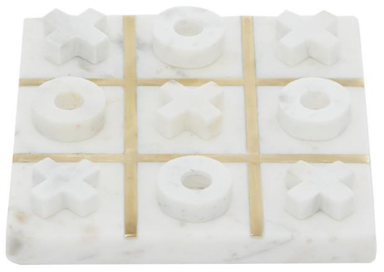 White Marble Tic Tac Toe 1