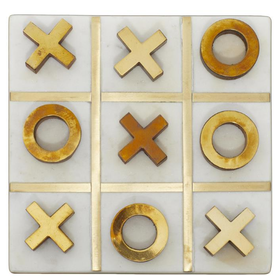 White Marble Tic Tac Toe 2