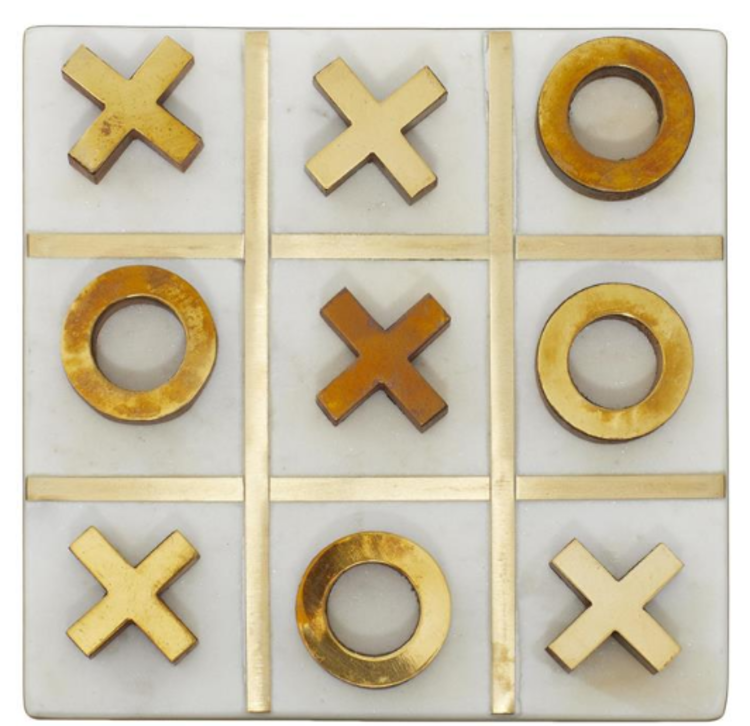 White Marble Tic Tac Toe 2