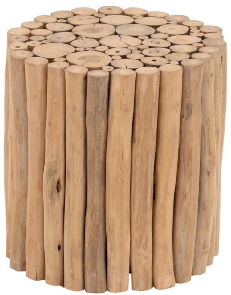 Brown Teak Wood Accent Table