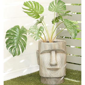 Brown Indoor/Outdoor Island Head Planter, Small