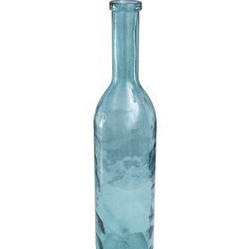 Skinny Teal Bottleneck Vase