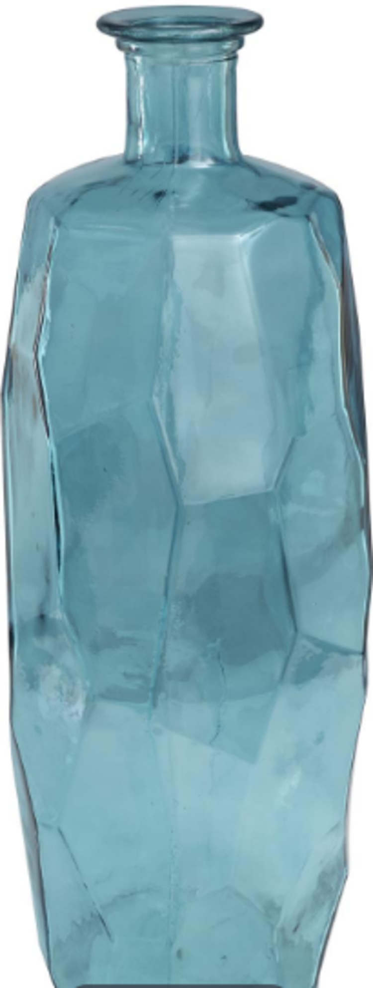 Tall Teal Bottleneck Vase