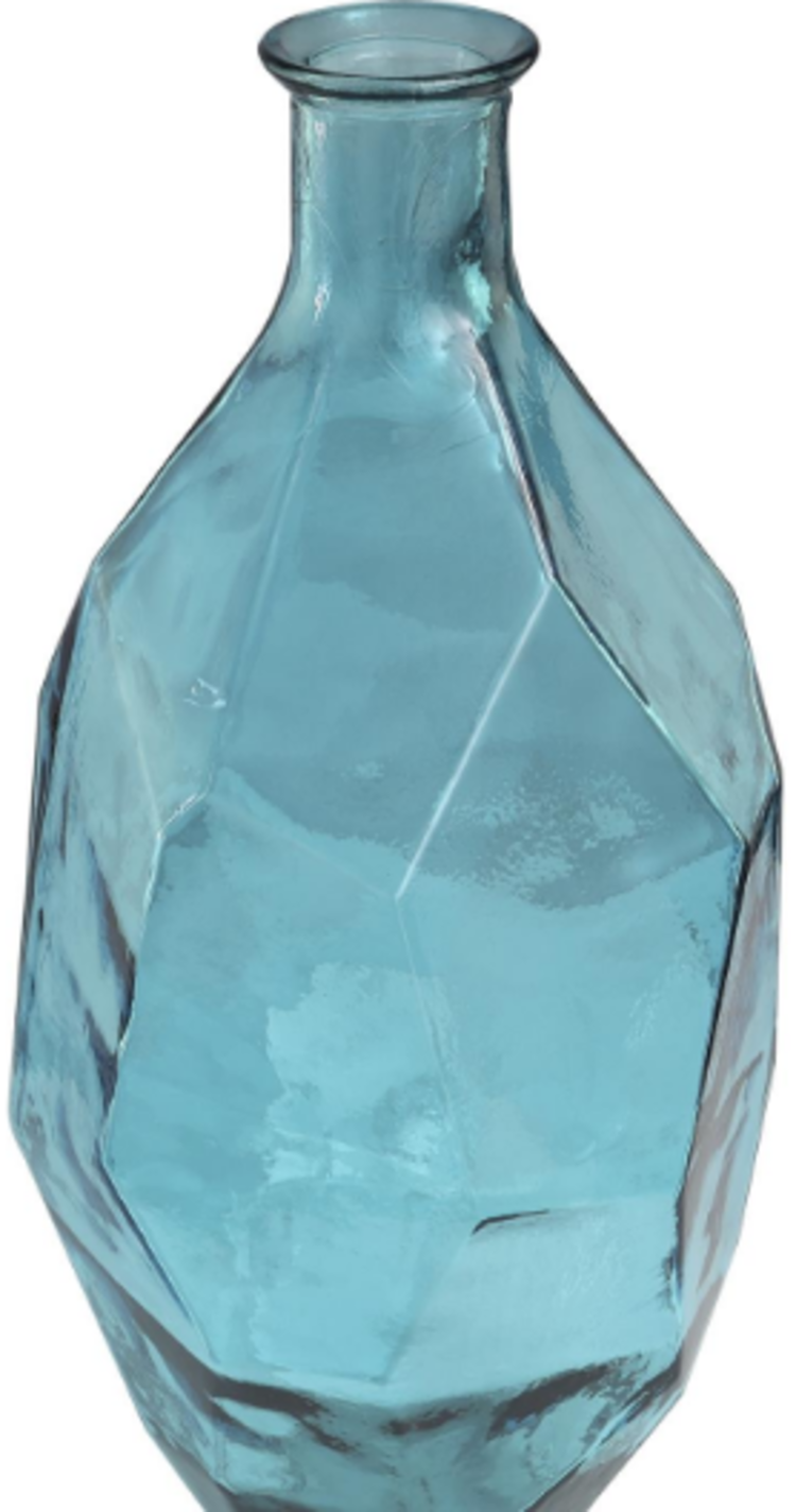 Teal Chunky Bottleneck Vase