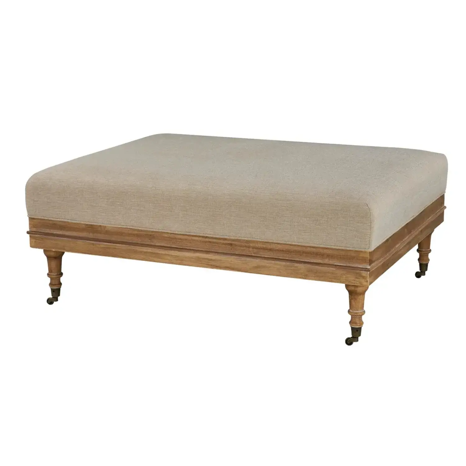 Beckett Ottoman- French Linen - Jes & Gray Living