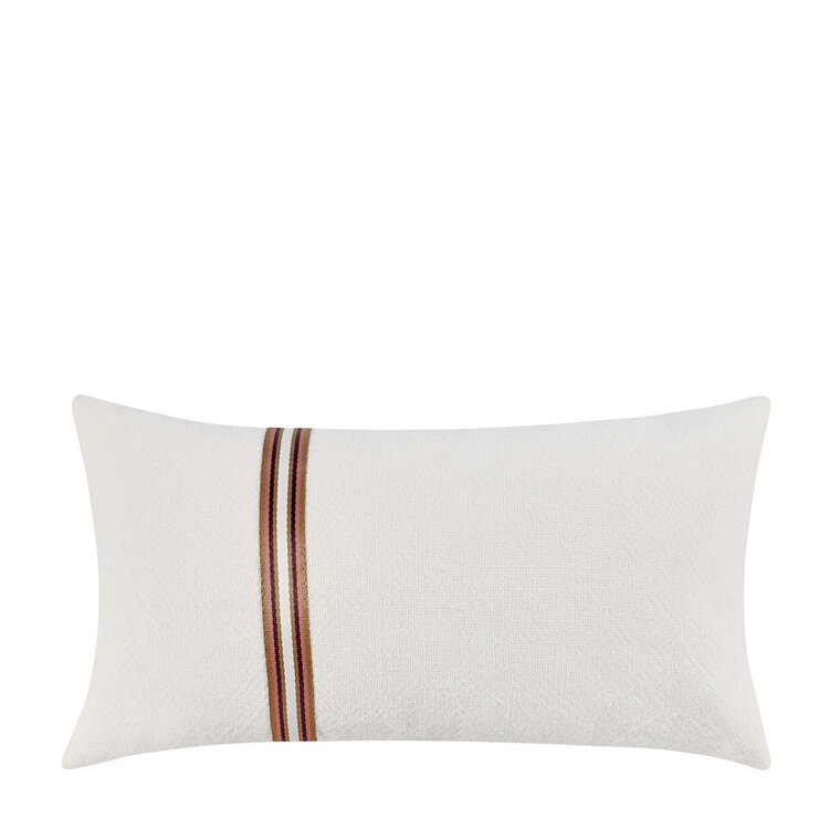 TL Ralph Ivory/Sangria Red Pillow, 14'' x 26''