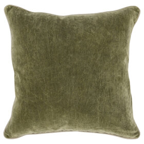 SLD Heirloom Velvet Moss Pillow, 22'' x 22''