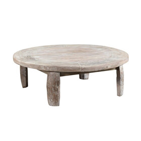 Alta Wheel Coffee Table- Bleached White
