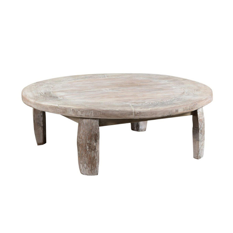 Alta Wheel Coffee Table- Bleached White