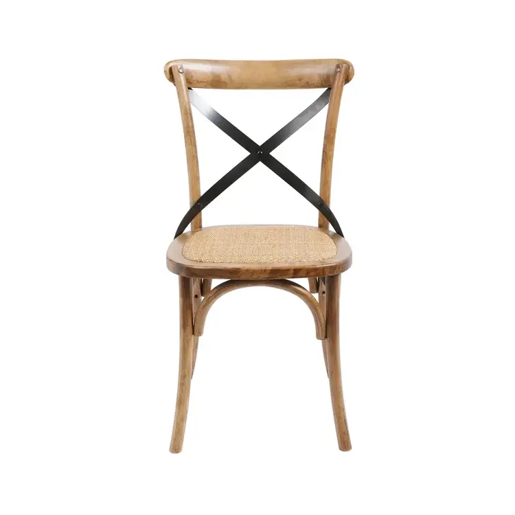 Brody X-Back Side Chair- Medium Brown