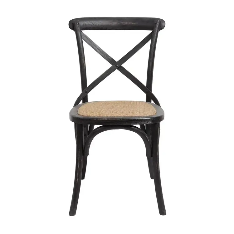 Brody X-Back Side Chair- Black Wash