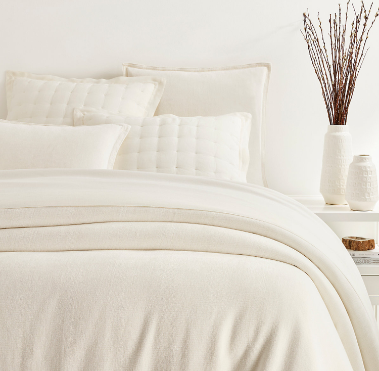 Sumptuous Chenille Coverlet, Ivory Queen