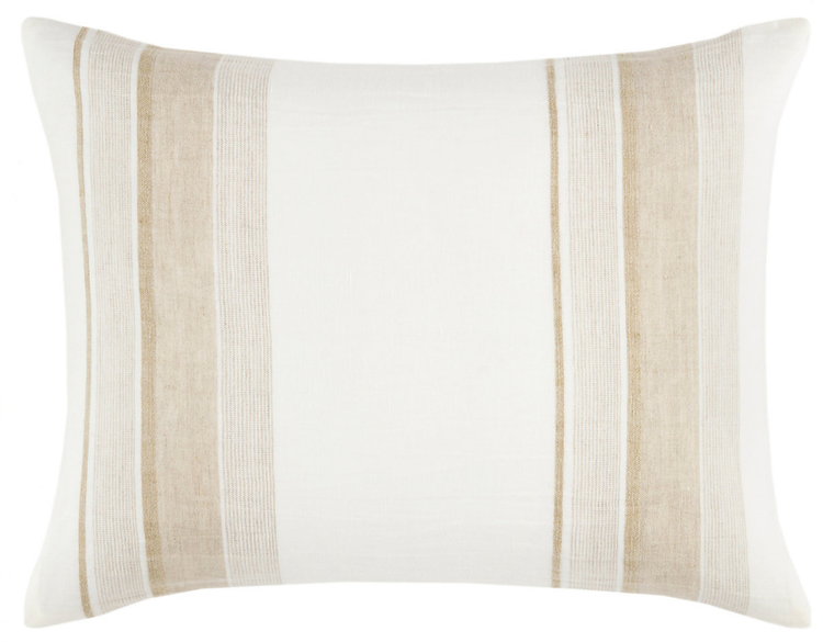 Napa Stripe Linen Sham, Natural Euro