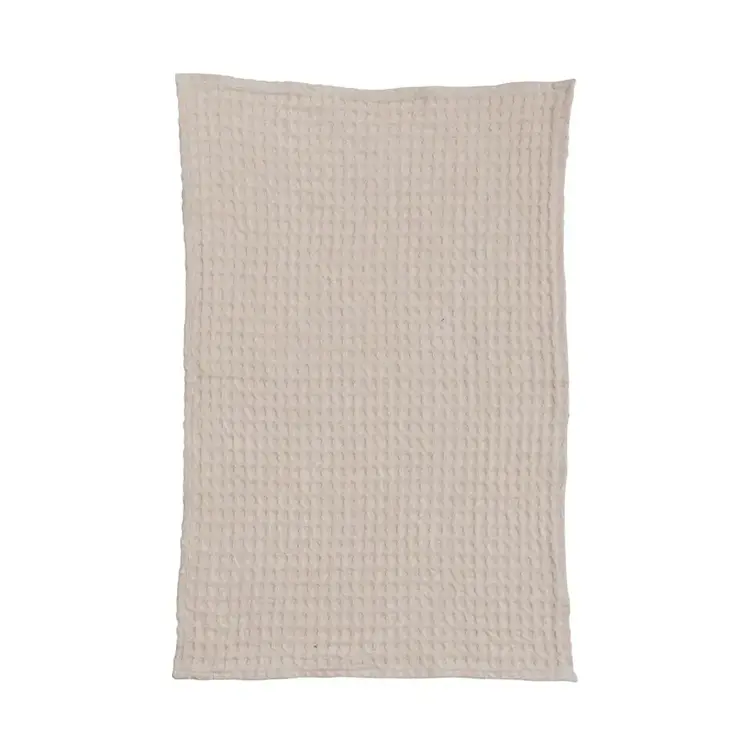 Stonewashed Cotton Waffle Towel, Natural