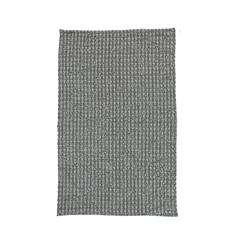 Stonewashed Cotton Waffle Blue Towel