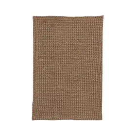 Stonewashed Cotton Waffle Towel, Camel
