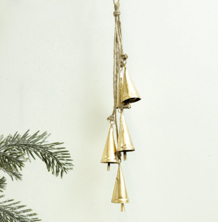 Hanging Gold Cowbells, 16''