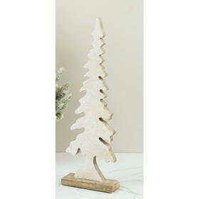 21" Gold Flecked Wood Tree