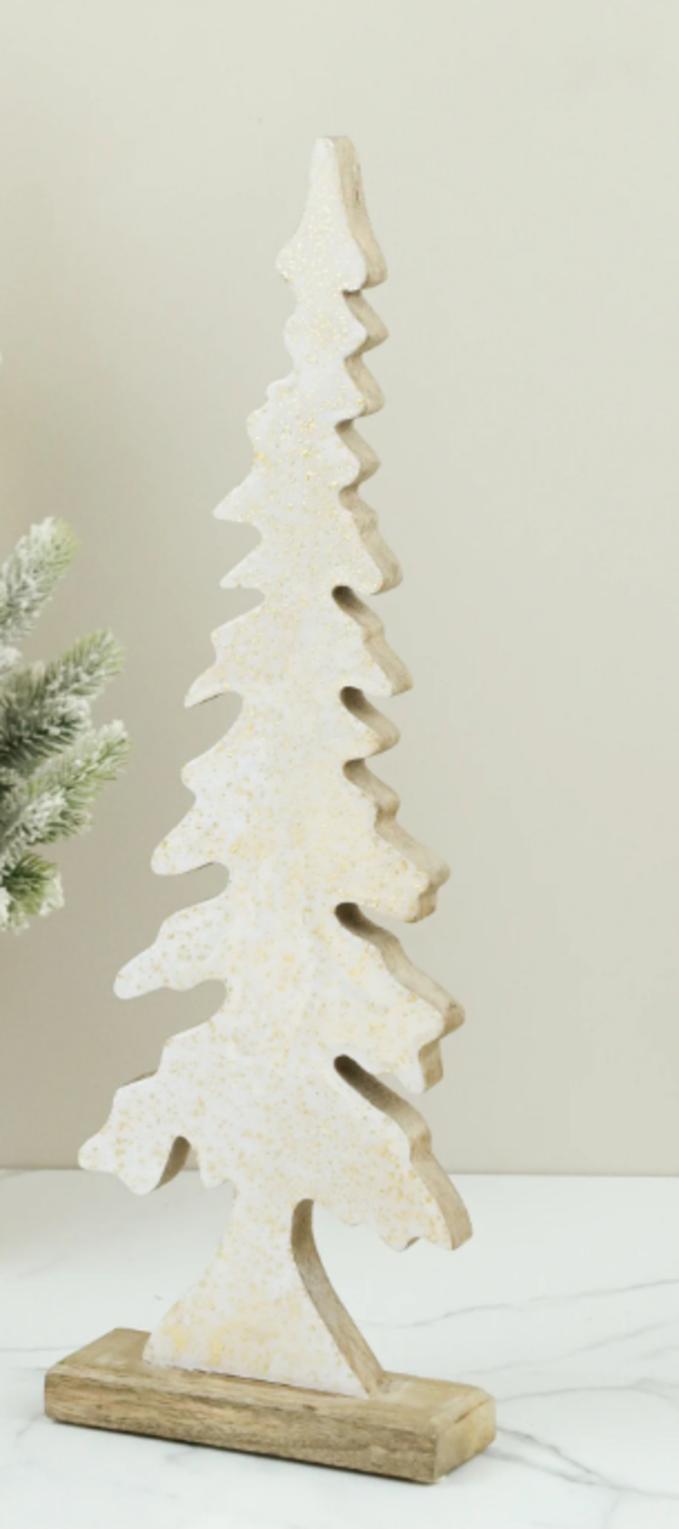 21" Gold Flecked Wood Tree