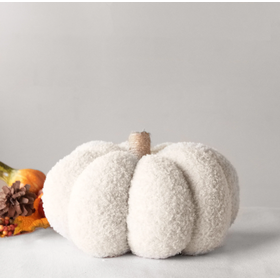 9'' Beige Teddy Cloth Pumpkin