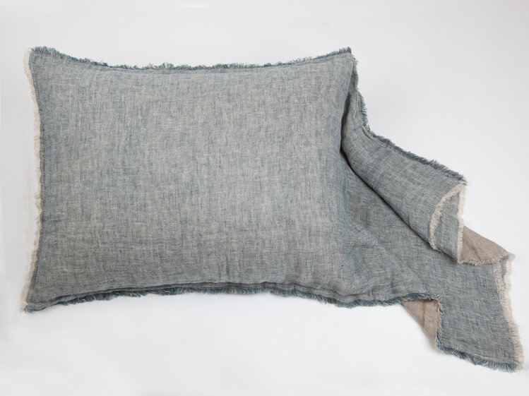 Kent Linen Standard Sham- Peacock/Natural