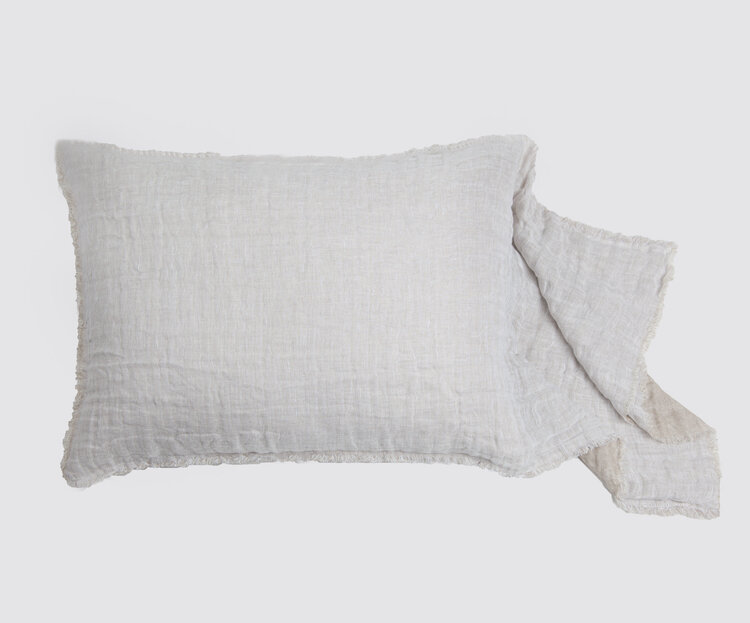 Kent Linen Standard Sham- White/Natural