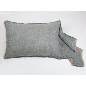 Kent Linen King Sham- Peacock/Natural