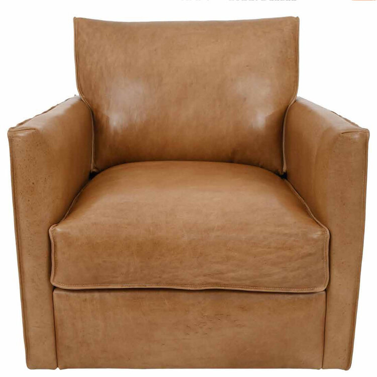 Atelier Home Bruno Swivel Chair- Dallas Saddle