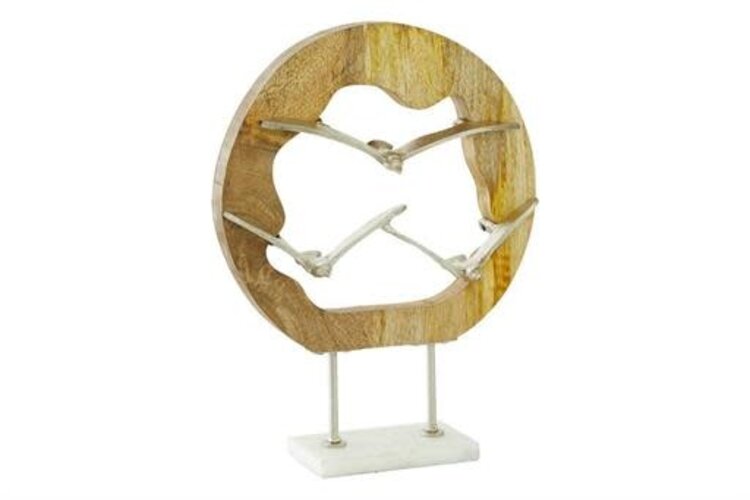 Silver Aluminum Bird Sculpture