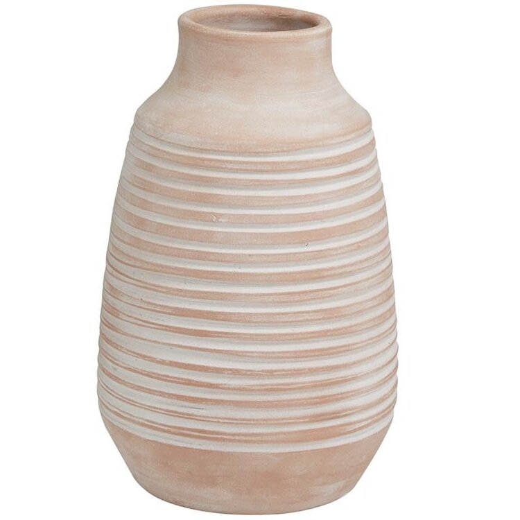 Pink Ceramic Whitewashed Vase,