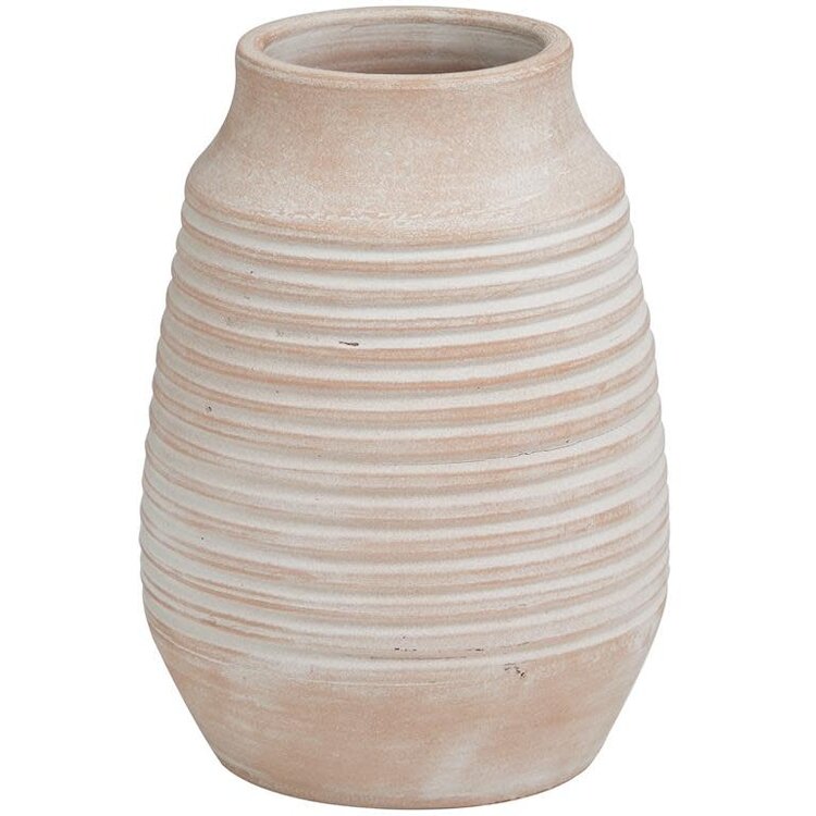 Pink Ceramic Whitewashed Vase,