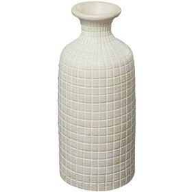 Cream Ceramic Textured Vase