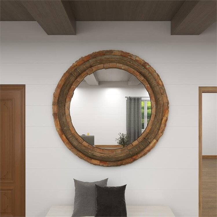 Brown Wood Wall Mirror