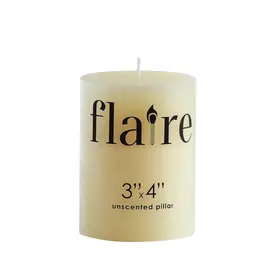 Unscented Pillar Candle, 4" H
