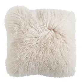 Mongolian Lamb Fur Pillow, 20" x 20"