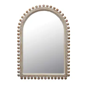 Wood Ball Arched Wall Mirror