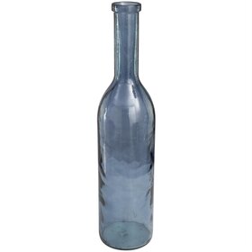 Blue Recycled Glass Vase, 30" H