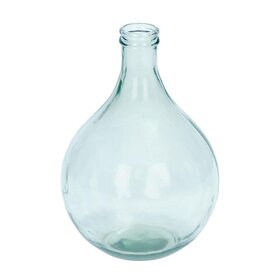 Circular Blue Recycled Glass Vase, 17" H