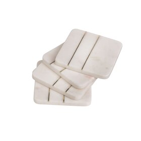 Marble w/ Brass Coasters- set of 4