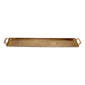 Aluminum Antique Brass Tray w/ Handles