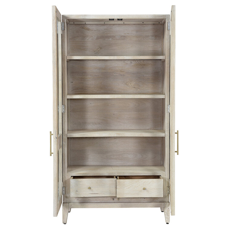 Beyond Borders Camden Cabinet- Lime Wash Sand Blasted
