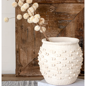 10.6" H White Knot Vase
