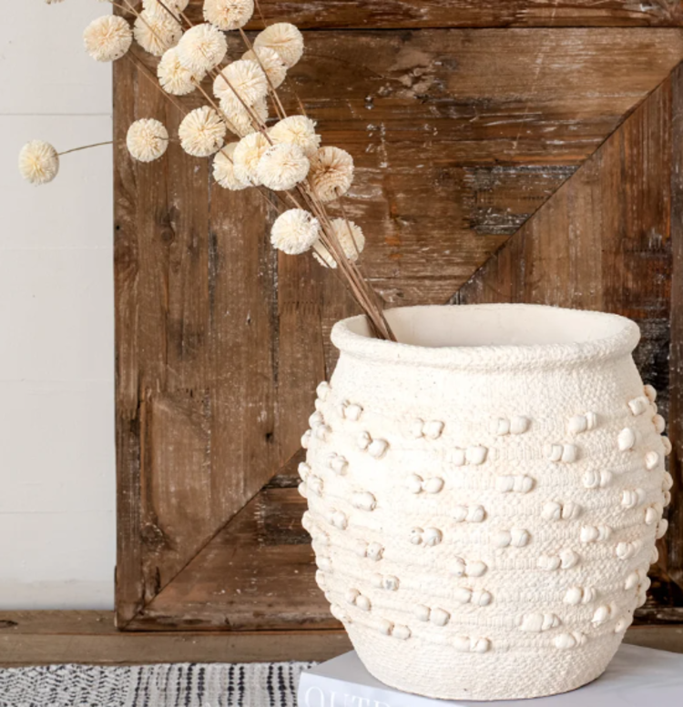 10.6" H White Knot Vase